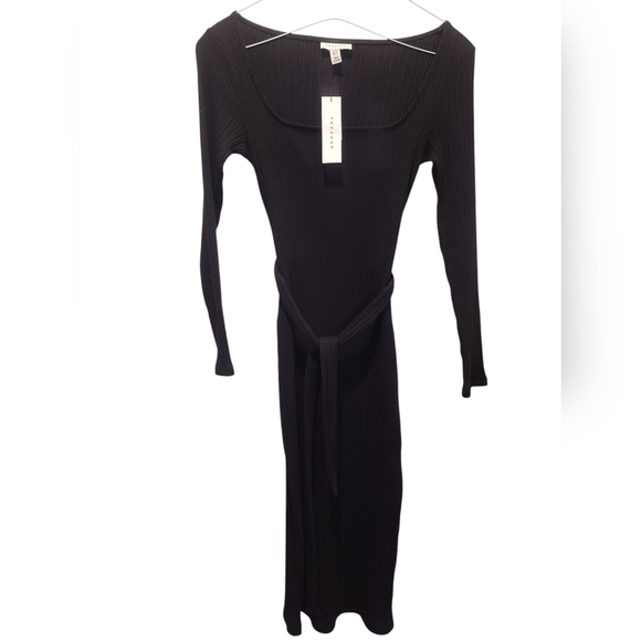 Topshop Nwt Black Ribbed Dress Size 4 - Picture 1 of 4